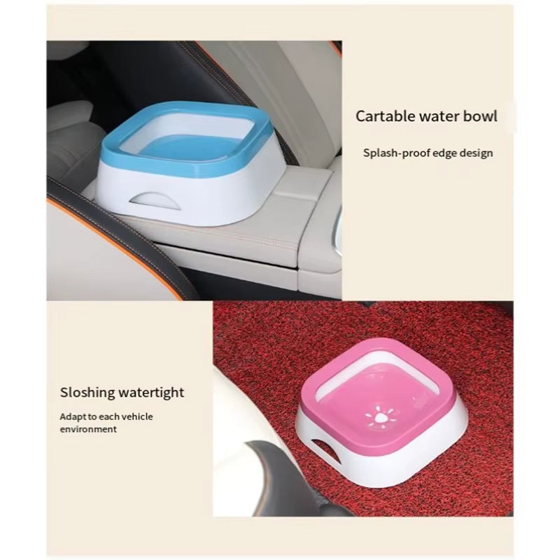 1L Anti-Spill Pet Water Bowl – Floating Slow Feeder for Dogs & Cats