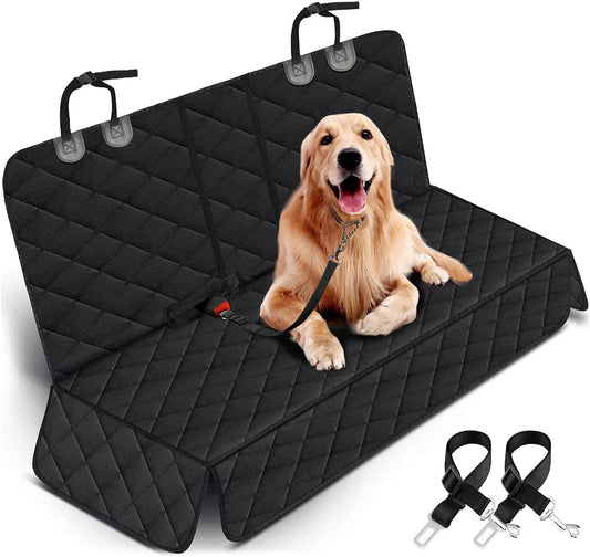 Waterproof BLACK Dog Car Seat Cover – Non-Slip Back Seat Protector for Cars & SUVs