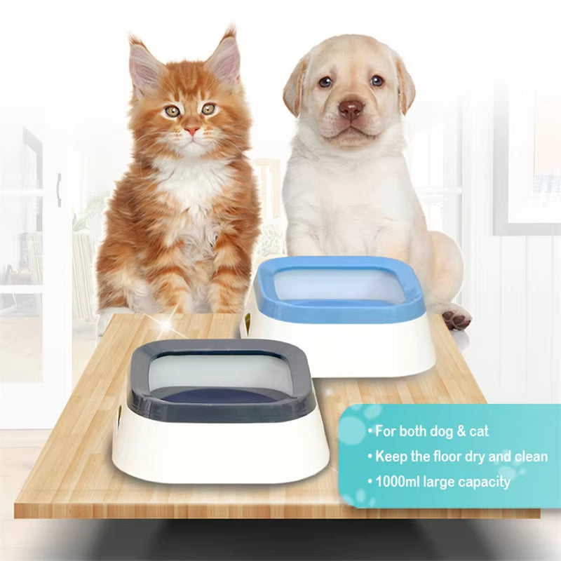 1L Anti-Spill Pet Water Bowl – Floating Slow Feeder for Dogs & Cats