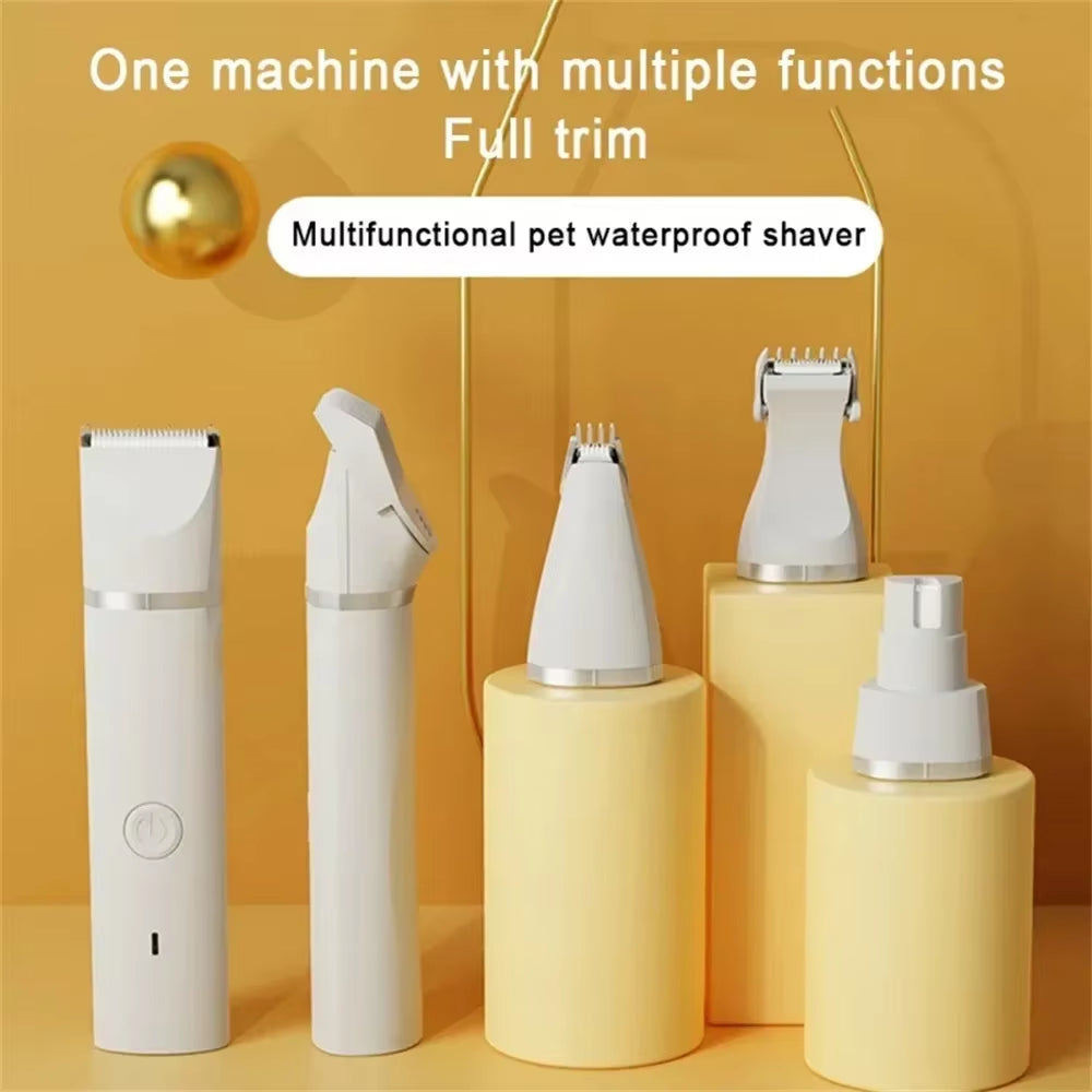 4-in-1 Rechargeable Pet Grooming Kit – Electric Clippers for Dogs & Cats