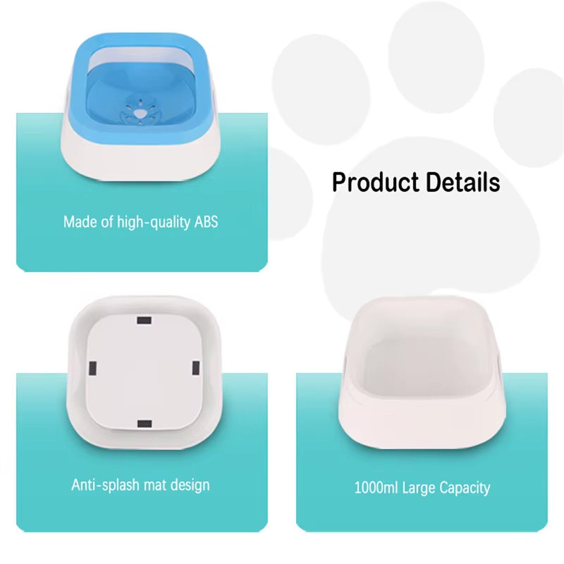 1L Anti-Spill Pet Water Bowl – Floating Slow Feeder for Dogs & Cats